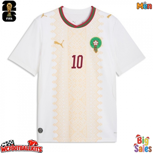 Morocco Brahim Diaz #10 Replica Away Stadium Shirt World Cup 2026 Short Sleeve
